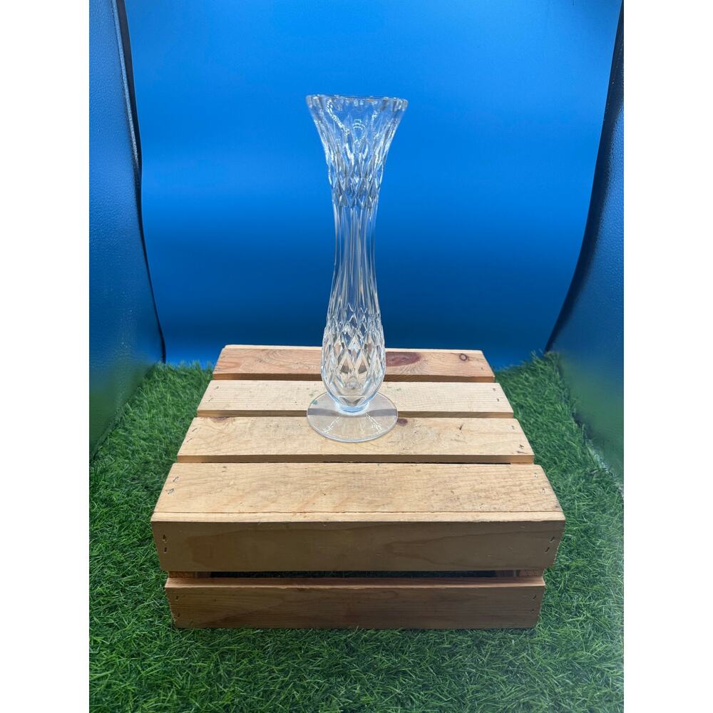 Vintage Galway Crystal Clifden 10" Bud Vase - Irish Hand Cut Lead Crystal